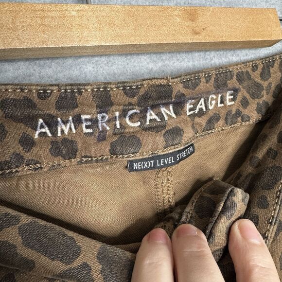 American‎ Eagle Leopard Jegging Next Level Stretch Curvy Super Hi-Rise Womens 24 - Picture 3 of 7
